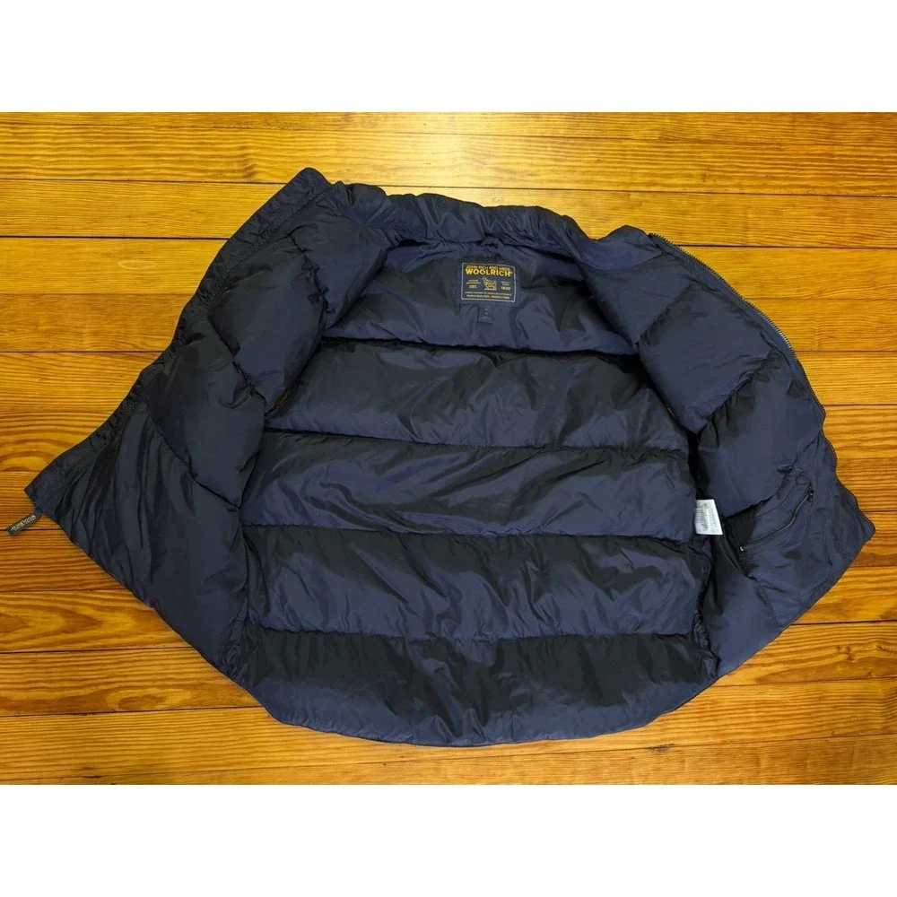 Woolrich Duck Down Packable Puffer Vest‎ Mens XL Black Full Zip Outdoor